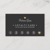 可愛い金ゴールドハート6パンチカスタマーロイヤリティカード ロイヤリティカード (正面)