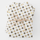 可愛い金ゴールドモダン水玉模様とエレガントクリスマス ラッピングペーパーシート (インサイチュ)