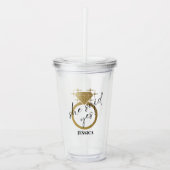 可愛い金ゴールドリングや輪彼女が言ったYes婚約ミニマリスト アクリルタンブラー (正面)