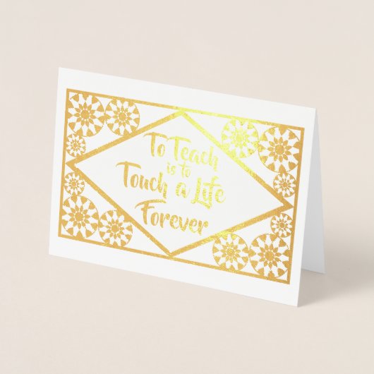 可愛い金ゴールド先生感謝の日ありがとう実在 箔カード (正面)