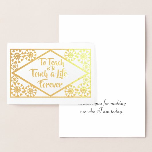 可愛い金ゴールド先生感謝の日ありがとう実在 箔カード (ディスプレー)