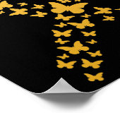 可愛い金ゴールド蝶リボン幼少期がん戦争 ポスター (角)