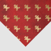 可愛い金ゴールド赤いジンジャーブレッドクッキーエレガントクリスマス 薄葉紙 (詳細)