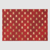 可愛い金ゴールド赤いジンジャーブレッドクッキーエレガントクリスマス 薄葉紙 (正面)