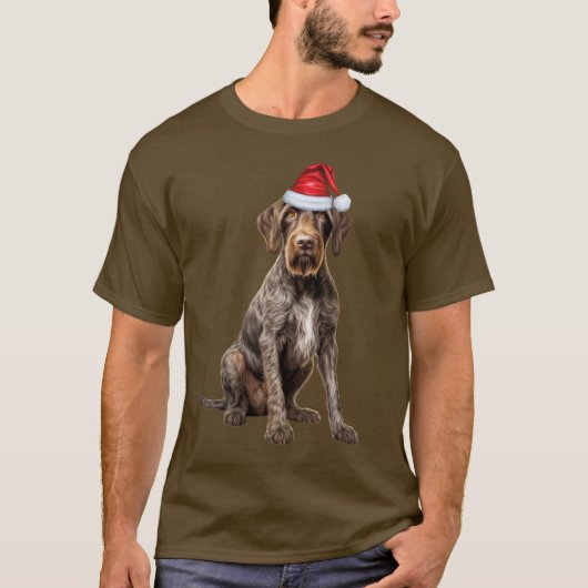 可愛い金髪の指針犬の愛のクリスマスおもしろい Tシャツ (正面)