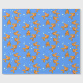 可愛い金魚の青い泡の漫画 ラッピングペーパー (フラット)