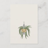 可愛い鉢付き葉多肉植物ウェディングRSVP エンクロージャーカード (裏面)