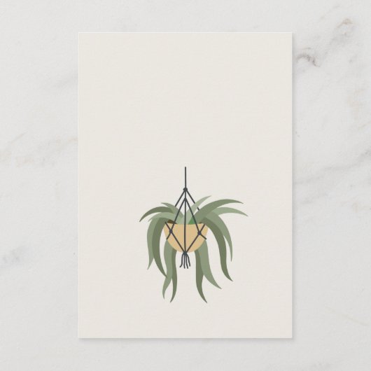 可愛い鉢付き葉多肉植物ウェディングRSVP エンクロージャーカード (裏面)