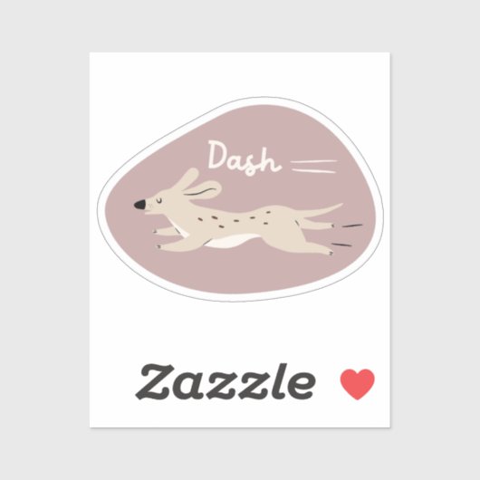 可愛い長い犬図解入りの、写真付きののベージュ シール (シート)