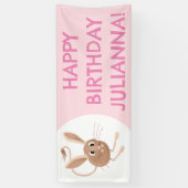 可愛い長い耳のジェルボアの漫画の誕生日 横断幕 (縦)