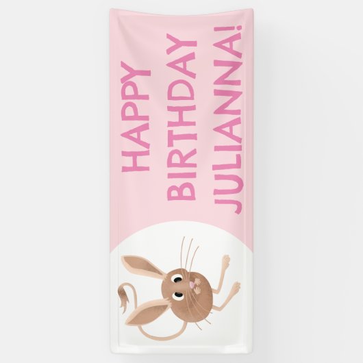 可愛い長い耳のジェルボアの漫画の誕生日 横断幕 (縦)