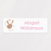 可愛い長い耳のジェルボアパーソナライズされた漫画 ラベル (デザイン2)