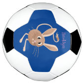 可愛い長い耳のジェルボア漫画イラストレーション サッカーボール (回転)