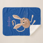 可愛い長い耳のジェルボア漫画イラストレーション シェルパブランケット (正面(横))