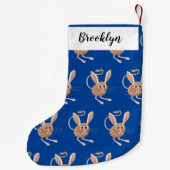 可愛い長い耳のジェルボア漫画イラストレーション スモールクリスマスストッキング (裏面)