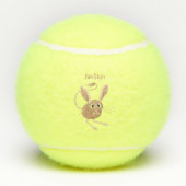 可愛い長い耳のジェルボア漫画イラストレーション テニスボール (裏面)