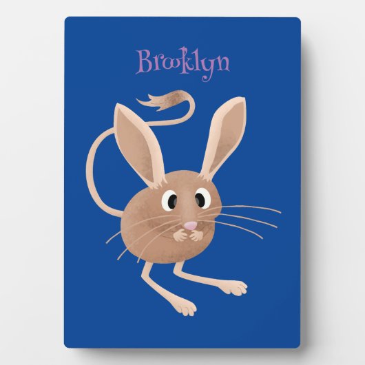 可愛い長い耳のジェルボア漫画イラストレーション フォトプラーク (正面)