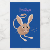 可愛い長い耳のジェルボア漫画イラストレーション フードラベル (シングルラベル)