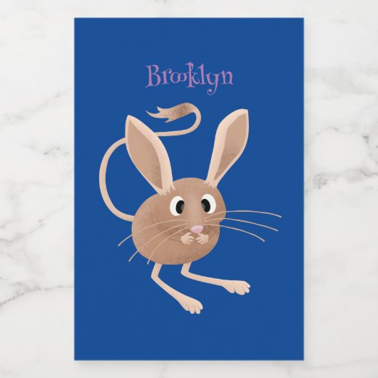 可愛い長い耳のジェルボア漫画イラストレーション フードラベル (シングルラベル)