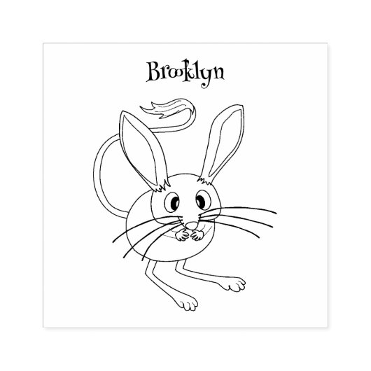 可愛い長い耳のジェルボア漫画イラストレーション ラバースタンプ (インプリント)