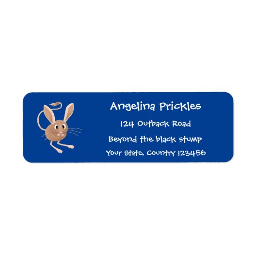 可愛い長い耳のジェルボア漫画イラストレーション ラベル (正面)