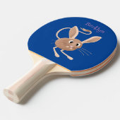 可愛い長い耳のジェルボア漫画イラストレーション 卓球ラケット (正面アングル)