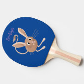 可愛い長い耳のジェルボア漫画イラストレーション 卓球ラケット (横)