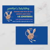 可愛い長い耳のジェルボア漫画イラストレーション 名刺 (正面/裏面)