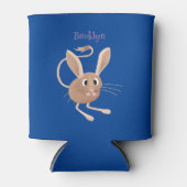 可愛い長い耳のジェルボア漫画イラストレーション 缶クーラー (正面)