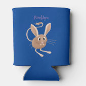 可愛い長い耳のジェルボア漫画イラストレーション 缶クーラー (裏面)