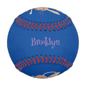 可愛い長い耳のジェルボア漫画イラストレーション 野球ボール (正面)