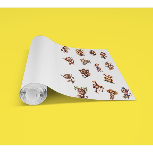 可愛い間抜けサルおもしろいの水彩模様 壁紙 (クリエイターアップロード済み)