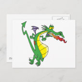 可愛い間抜けファイアリー竜のキャラクター ポストカード (正面/裏面)