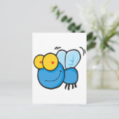 可愛い間抜けマンガのフライキャラクター ポストカード (スタンド正面)