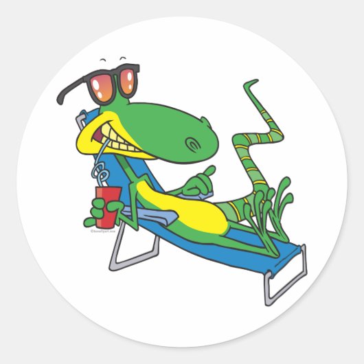 可愛い間抜けラウンジのサントカゲ ラウンドシール (正面)