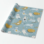 可愛い間抜け宇宙の猫は子どもっぽい ラッピングペーパー (アンロールド)