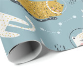 可愛い間抜け宇宙の猫は子どもっぽい ラッピングペーパー (ロールコーナー)