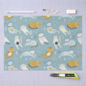 可愛い間抜け宇宙の猫は子どもっぽい 薄葉紙 (クラフト)