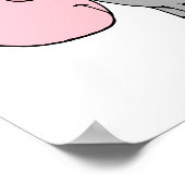 可愛い間抜け漫画ベビー牛カーフグレー ポスター (角)