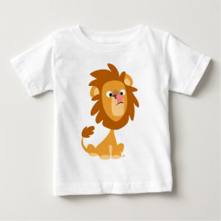可愛い間抜け漫画ライオン!ベビーTシャツ ベビーTシャツ