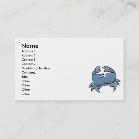 可愛い間抜け青ガニ 名刺 (正面)