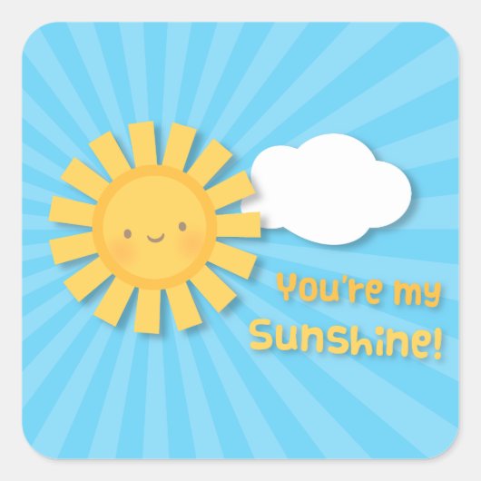 可愛い陽気さあなたは私のサンシャイン感謝 スクエアシール (正面)