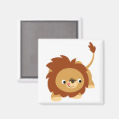 可愛い陽気な漫画のライオンの磁石 マグネット (正面/裏面)