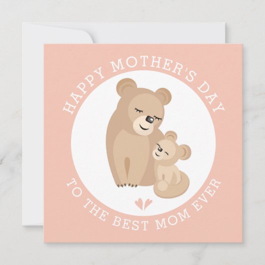 可愛い雌の母とベビーピンクの母の日 シーズンカード (正面)