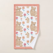 可愛い雌ベビー縁ど母母の日 バスタオルセット (ハンドタオル)