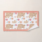 可愛い雌ベビー縁ど母母の日 バスタオルセット (ハンドタオル)