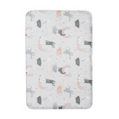 可愛い雨猫パターン バスマット (正面縦)