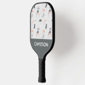 可愛い雨猫パターン ピックルボールラケット (左)