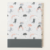 可愛い雨猫パターン プランナー手帳 (裏面)