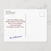 可愛い雪だるまおもしろい間抜けだ ポストカード (裏面)